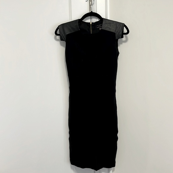 Ted Baker dress with leather shoulders - Picture 1 of 3